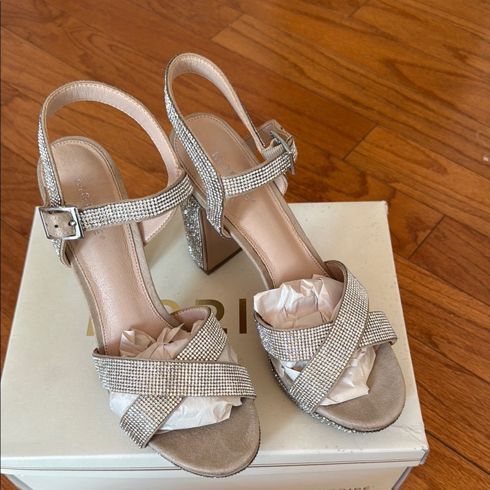 Elegant Silver Strappy Heels